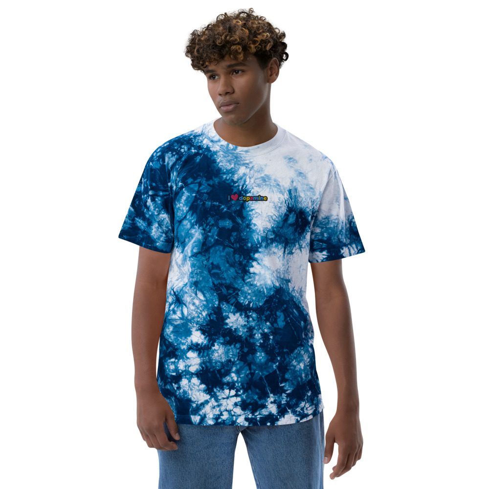 I Love Dopamine Oversized Tie-dye T-shirt