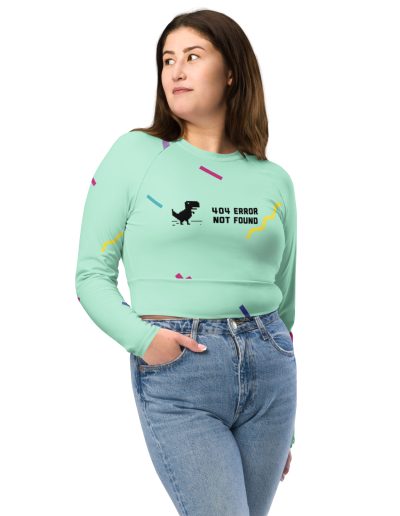 404 Error Not Found Recycled Long-sleeve Crop Top