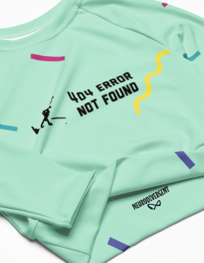 404 Error Not Found Recycled Long-sleeve Crop Top