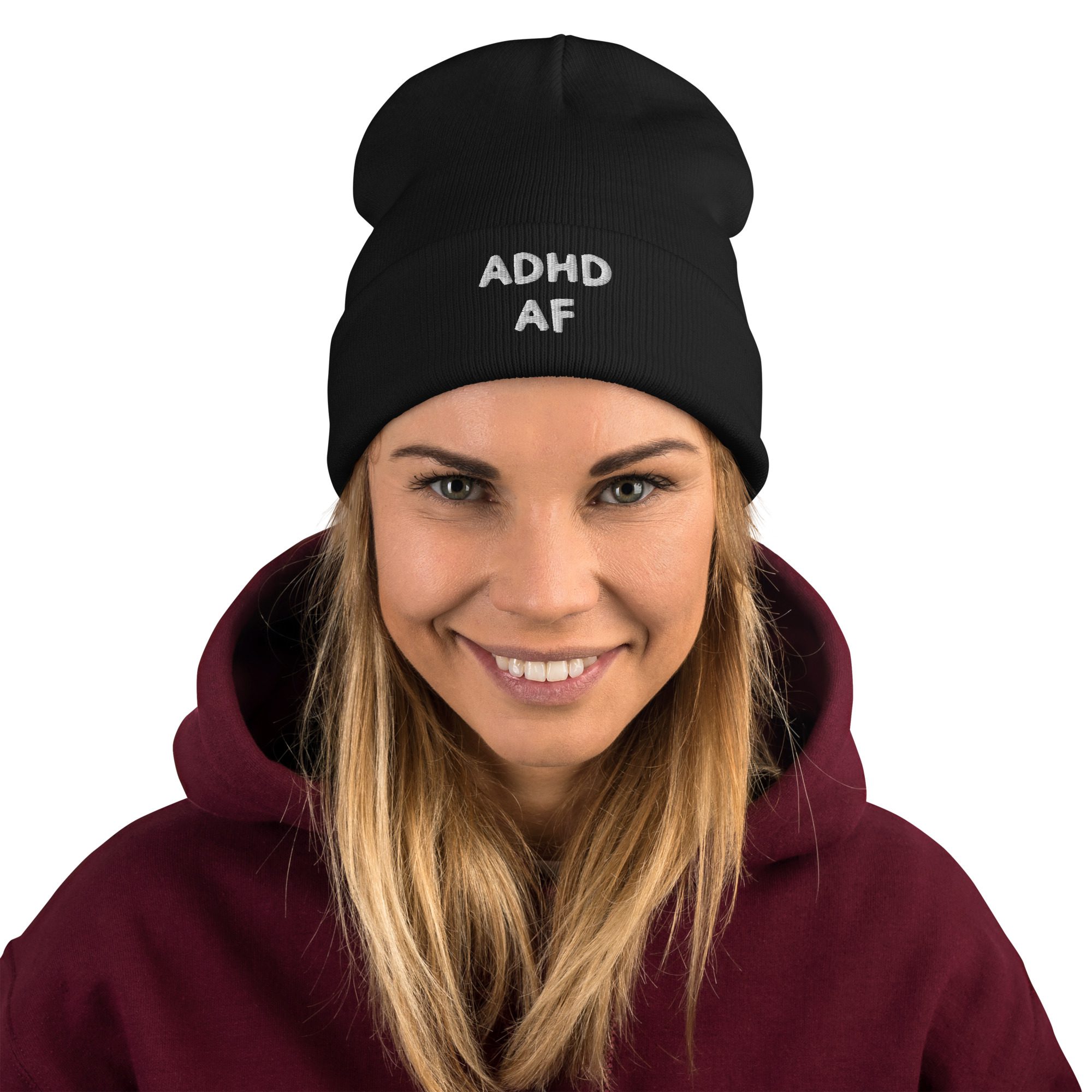 ADHD AF Embroidered Beanie