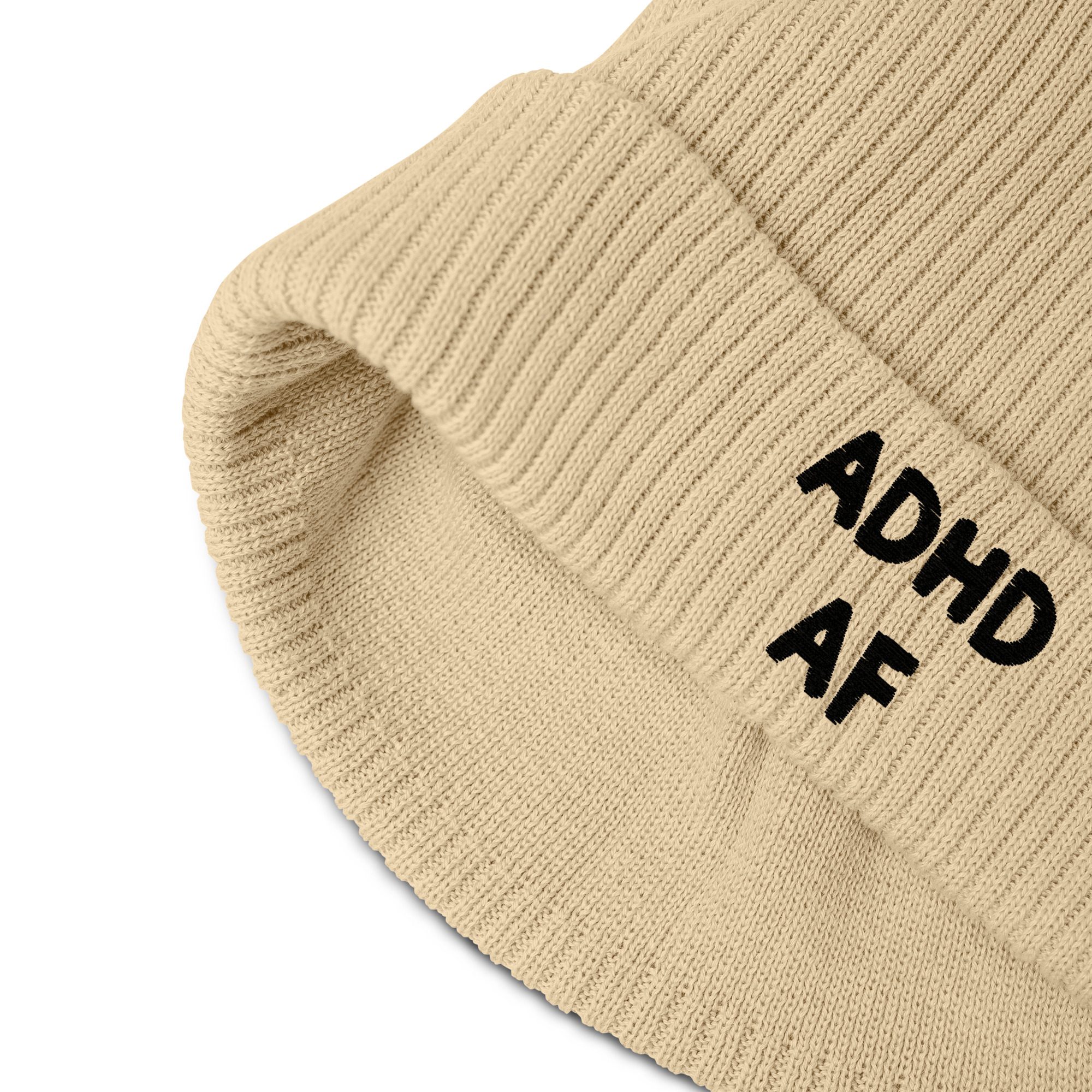 ADHD AF Organic Ribbed Beanie