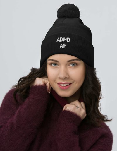 ADHD AF Pom-Pom Beanie