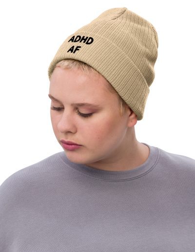 ADHD AF Ribbed Knit Beanie