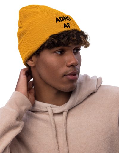 ADHD AF Ribbed Knit Beanie