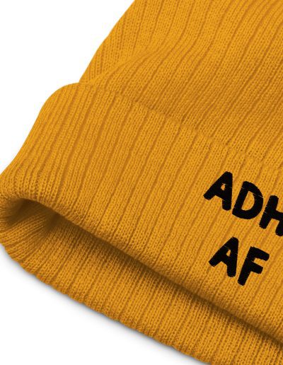 ADHD AF Ribbed Knit Beanie