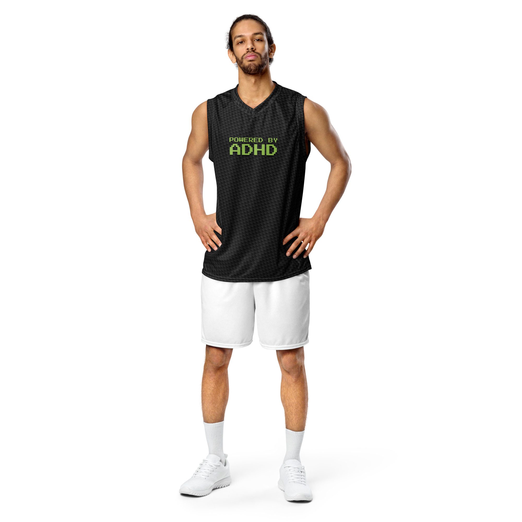 Powered By ADHD Recycled Unisex Basketball Jersey