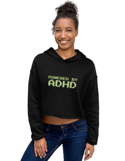 Powered By ADHD Crop Hoodie