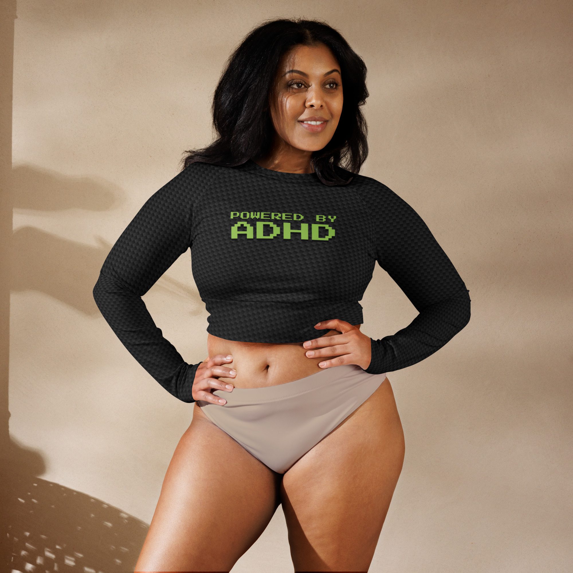 Powered By ADHD Recycled Long-sleeve Crop Top