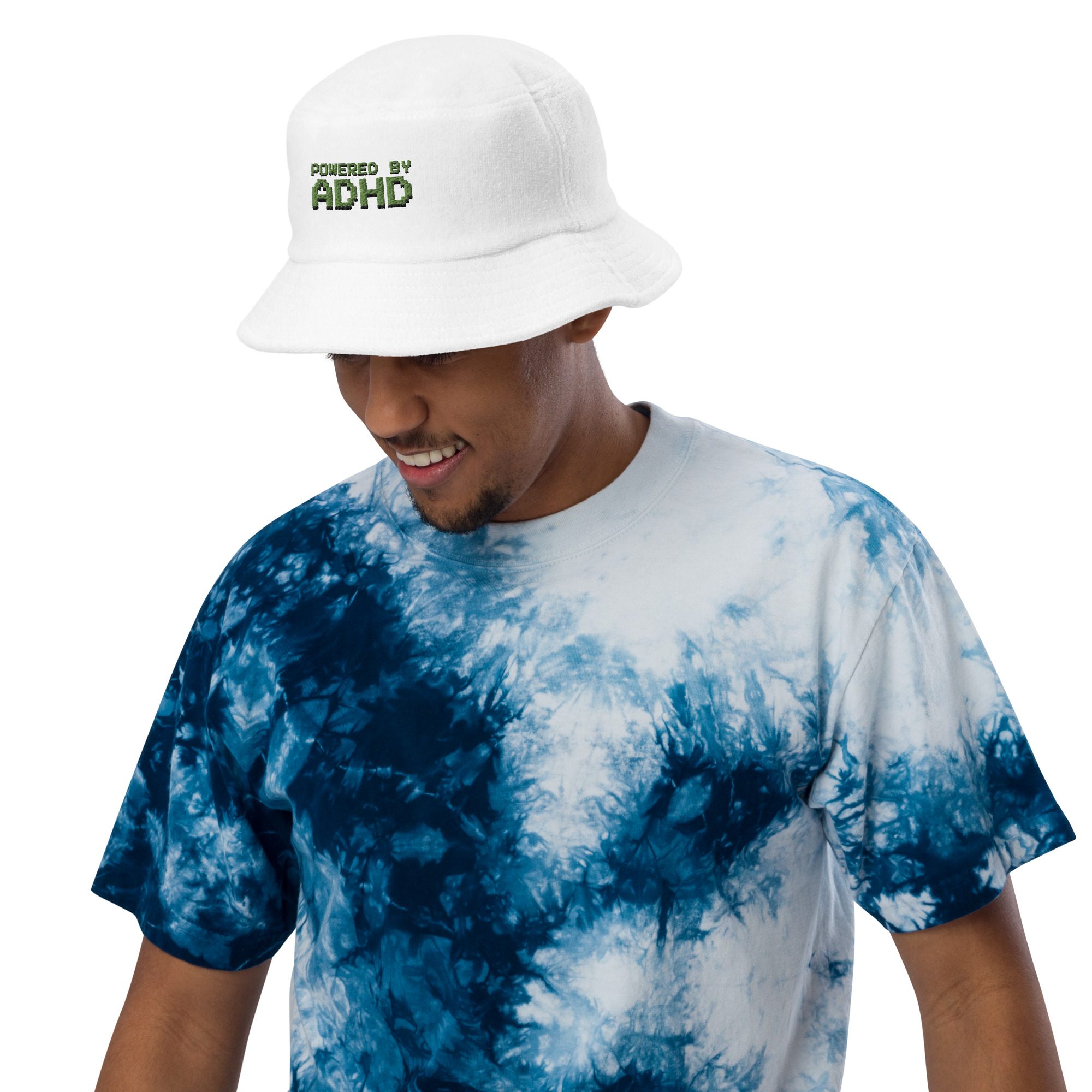 Powered By ADHD Unstructured Terry Cloth Bucket Hat
