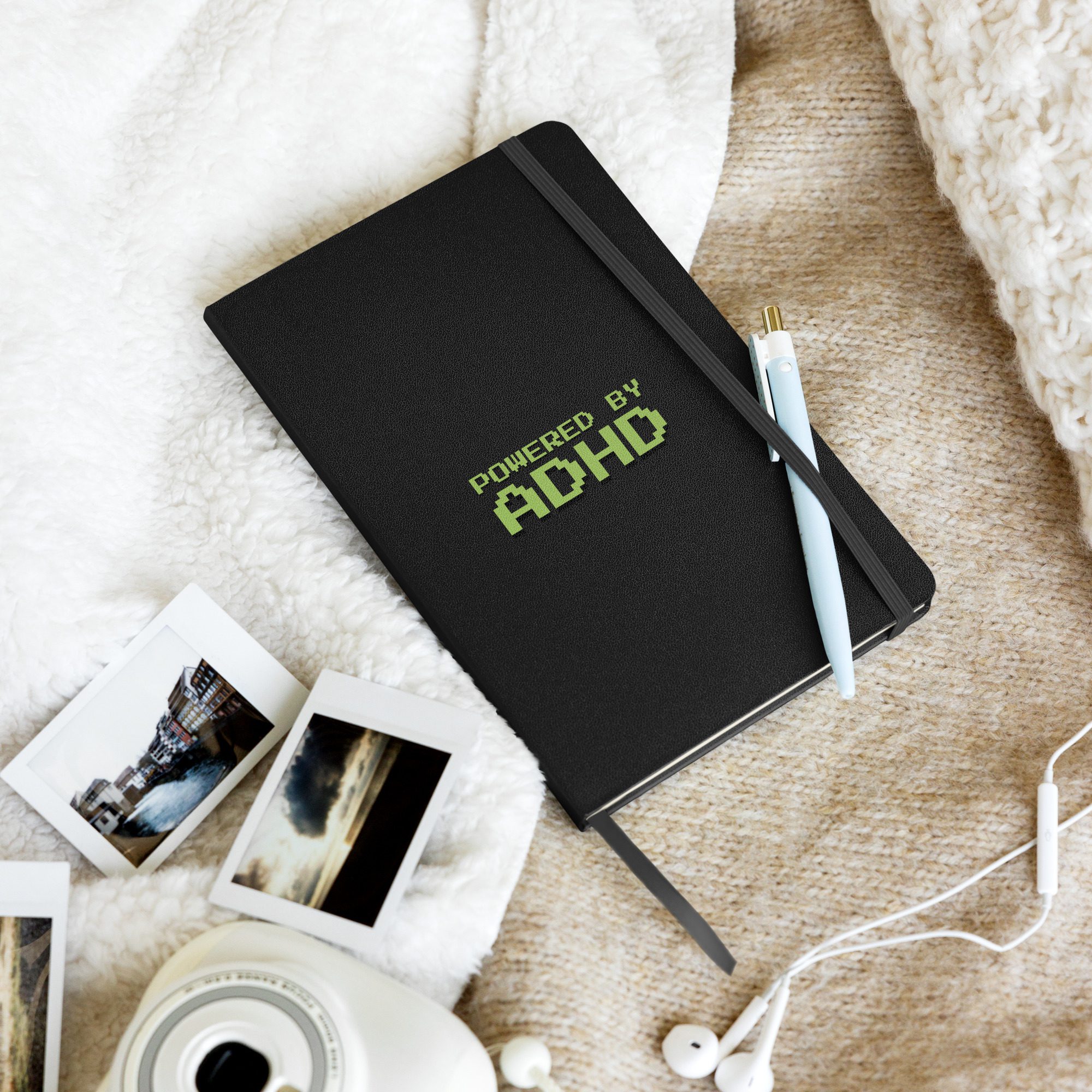 Powered By ADHD Hardcover Bound Notebook