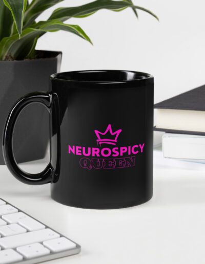 Neurospicy Queen Black Mug