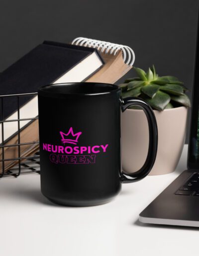 Neurospicy Queen Black Mug