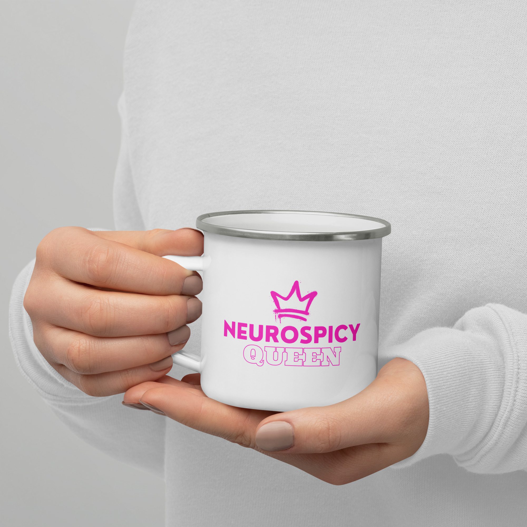 Neurospicy Queen Enamel Mug