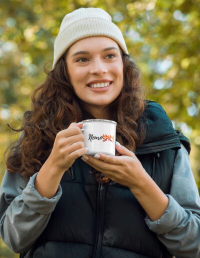 Neurospicy Autism ADHD Awareness Enamel Mug