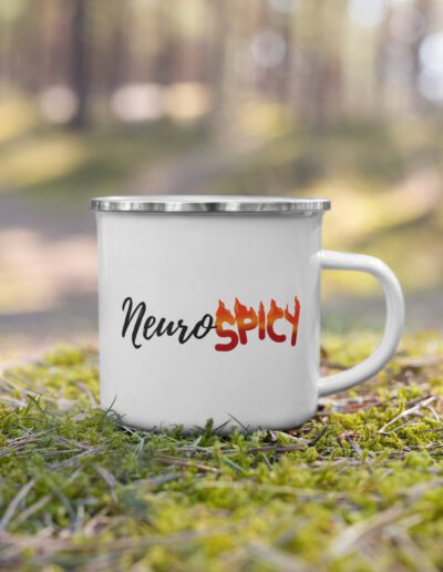 Neurospicy Autism ADHD Awareness Enamel Mug