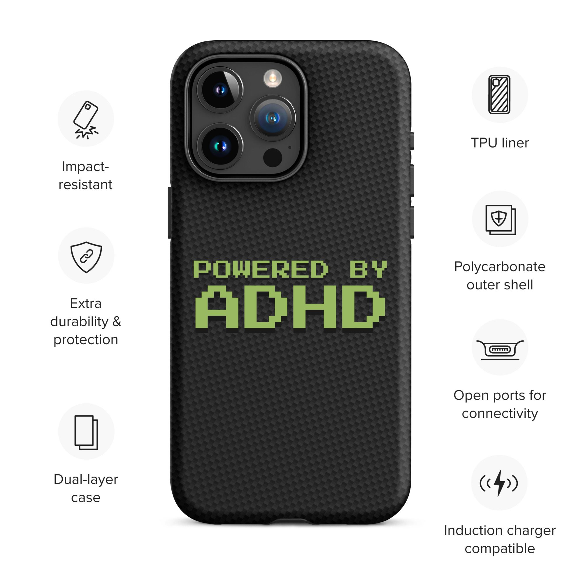 Powered By ADHD Tough Case for iPhone®