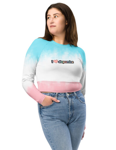 I Love Dopamine Recycled Long-sleeve Crop Top