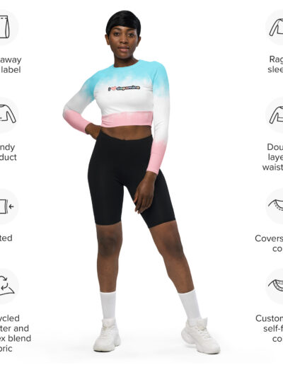 I Love Dopamine Recycled Long-sleeve Crop Top