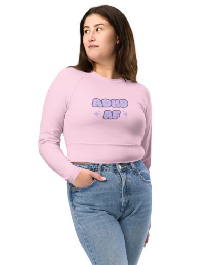 ADHD AF Recycled Long-sleeve Crop Top