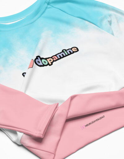 I Love Dopamine Recycled Long-sleeve Crop Top